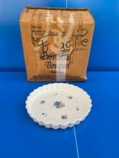 Plat a tarte en terre cuite vintage Provincial Bouquet 1987 JMP STONEWARE NEUF