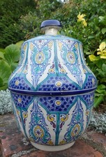 Céramique NORD-AFRICAINE pot à beurre JOBBANA signé ACH à Fez MAROC état d'usage