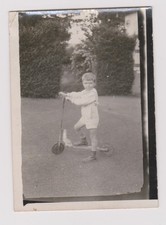 old photo ?️ boy scooter circa 1940 private garden