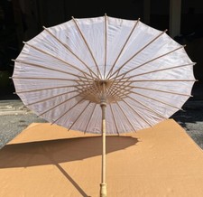 6 Pack White Nylon Parasol - 32" dia. AIS-32NYPPH-WH Wedding photo Umbrella