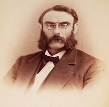 Antique Photograph, PORTRAIT OF A MAN WITH "LAMP CHOPS" & PINCE-NEZ GLASSES, NYC