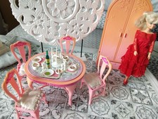 vintage TABLE + 4 CHAISE de