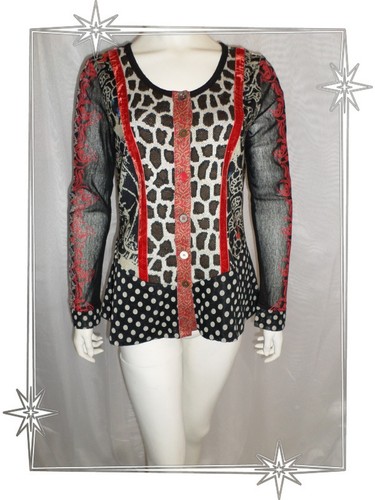 Gilet cardigan fantaisie - ①,