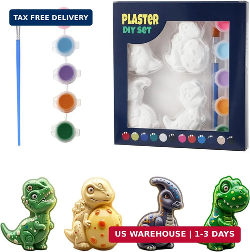 4pcs dinosaur plaster painting - dinosaur,