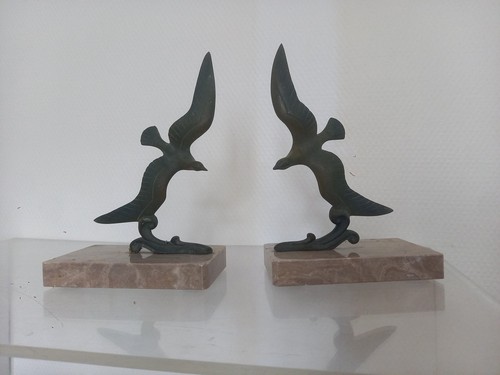 Paire serre livres - serre-livres, bronze