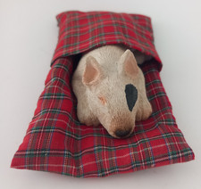 Vintage Sandicast Sandra Brue Sleepy White English Bull Terrier Figurine Bedbug