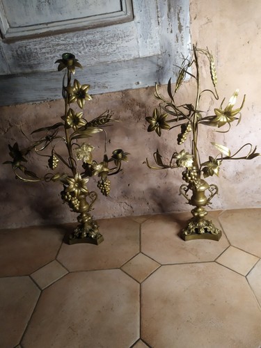Anciens chandeliers bronze - 2,