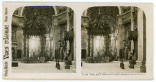 Stereo, Italy, Rome, St. Peter's, Choir, Canopy, Statue of St. Peter Vintage s