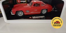 1954 Mercedes-Benz 300 SL Burago 1/18 - Red Miniature - Rare Vintage Collector