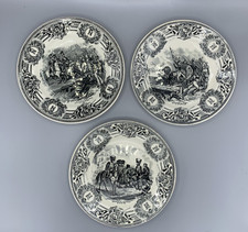 Lot of 3 Boch Brothers Napoleon Plates - Earthenware Belgium - Historical Battles