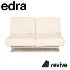 Sofa En Cuir Edra Damier Crème Deux Places Fonction Manuelle Fonction Relax