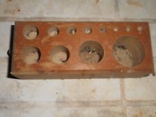 étui en bois ancien pour petit poids balance roberval vide