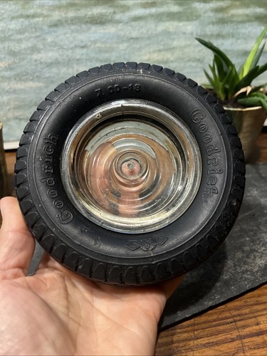 Vintage goodrich tyre ashtray - vintage,