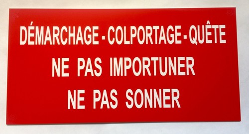 Plaque panneau démarchage - panneau,