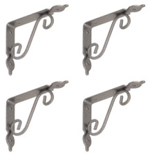 4x Coin D'Étagère Argent Fixation pour Étagère Console Murale Regal Angle Massif