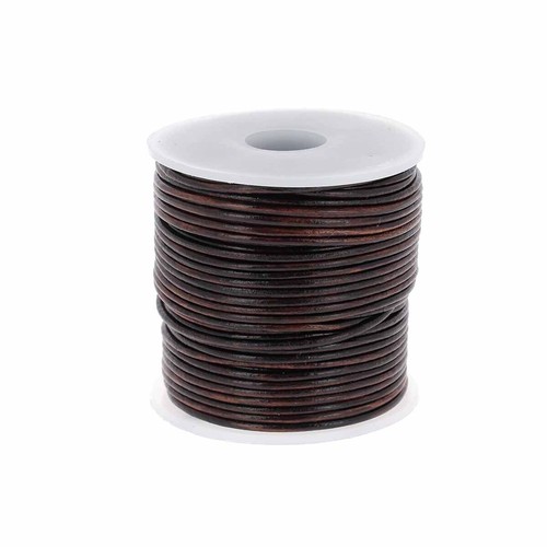 Lacet cuir teinté rond - lacet,
