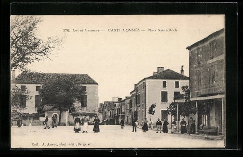 Cpa castillonnès place - castillonnès,,