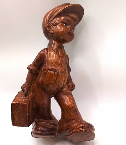 Carved wood boy - carved, with