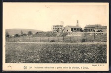 Old postcard Strud, extractive industries, small coal mine 