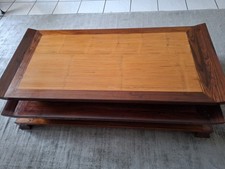 Table basse Exotique 130 X 70 X 40 cm bois massif TEck Et Bambou