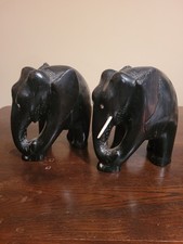 Paire D'éléphants En Bois