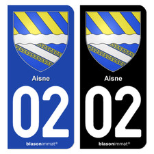 2 Autocollants plaque