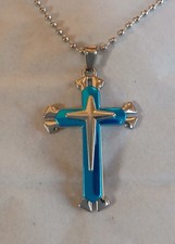 collier en acier inox en croix