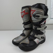 Alpinestars Tech 4S Youth Motocross Dirt Bike Boots Black Silver Red US 6 EU 39