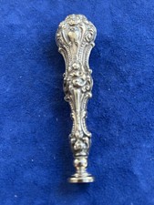 Cachet Sceau Argent sterling Poinçon Feuillage