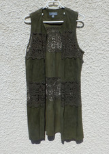 Gilet neuf Long Femme en Daim