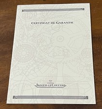 Jaeger LeCoultre  Warranty  Certificate Authentic With dealer stamp