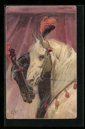 Deux chevaux décorés - décorés, avec