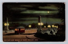 Dayton OH-Ohio, Dayton View Bridge, Antique Vintage Souvenir Postcard