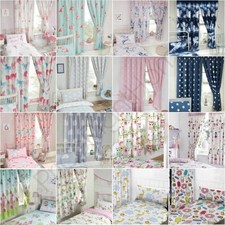 Filles Chambre Rideaux 168cm x 183cm - Licornes, Rayures, Flamants, Stars & Plus