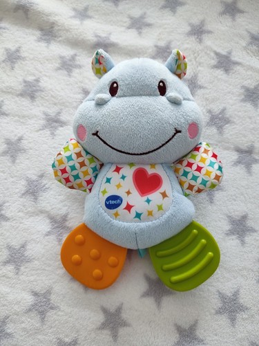 Doudou pouet hippopotame bleu
