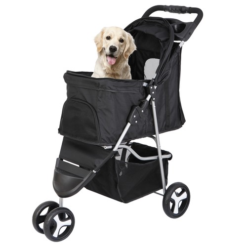 Wheel pet stroller foldable - 3-wheel,