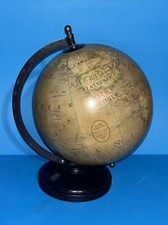 Vintage Art Deco Terrestrial World Globe Terrestre Paris France w/Stand Size 9"