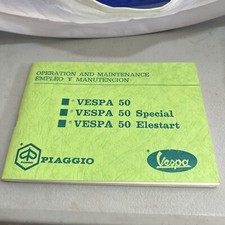 Vespa 50 Special Elestart Operation And Maintenance Book Piaggio Italy VGC