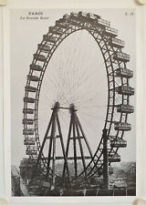 Poster PARIS - LA GRANDE ROUE old postcard 44x64 cm