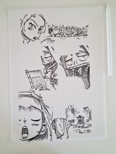 Planche encrée manga - encrée,