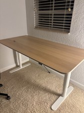 IKEA BEKANT desk sit/stand 63*32  white oak veneer