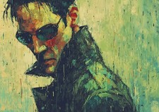 Neo The Matrix  Art  Card 1/1 PaintOholic Signed ONE OF A KIND