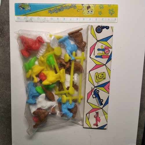 Vintage plastic farm animals - plastic,