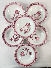 Assiettes Creuses Fenal Badonviller Décor Fleuri