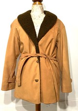 Antique vintage suede style coat jacket year 1970/80 Claude Havrey Paris