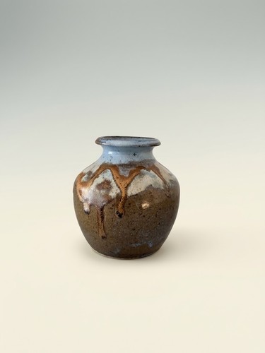 Vase boule grès pyrite signé - boule,