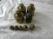 Antique Brass Scale Weight Lot Antique 19th Century Roberval Type