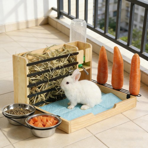 Mangeoire foin pour lapins - pour,