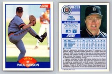 Paul Gibson 1989 Score Airbrushed Corrected Variation - Detroit Tigers Error