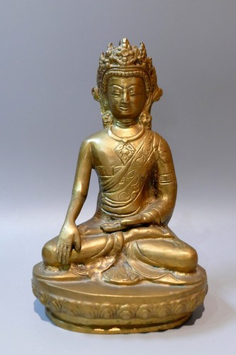 Bronze bouddha doré népal - doré,